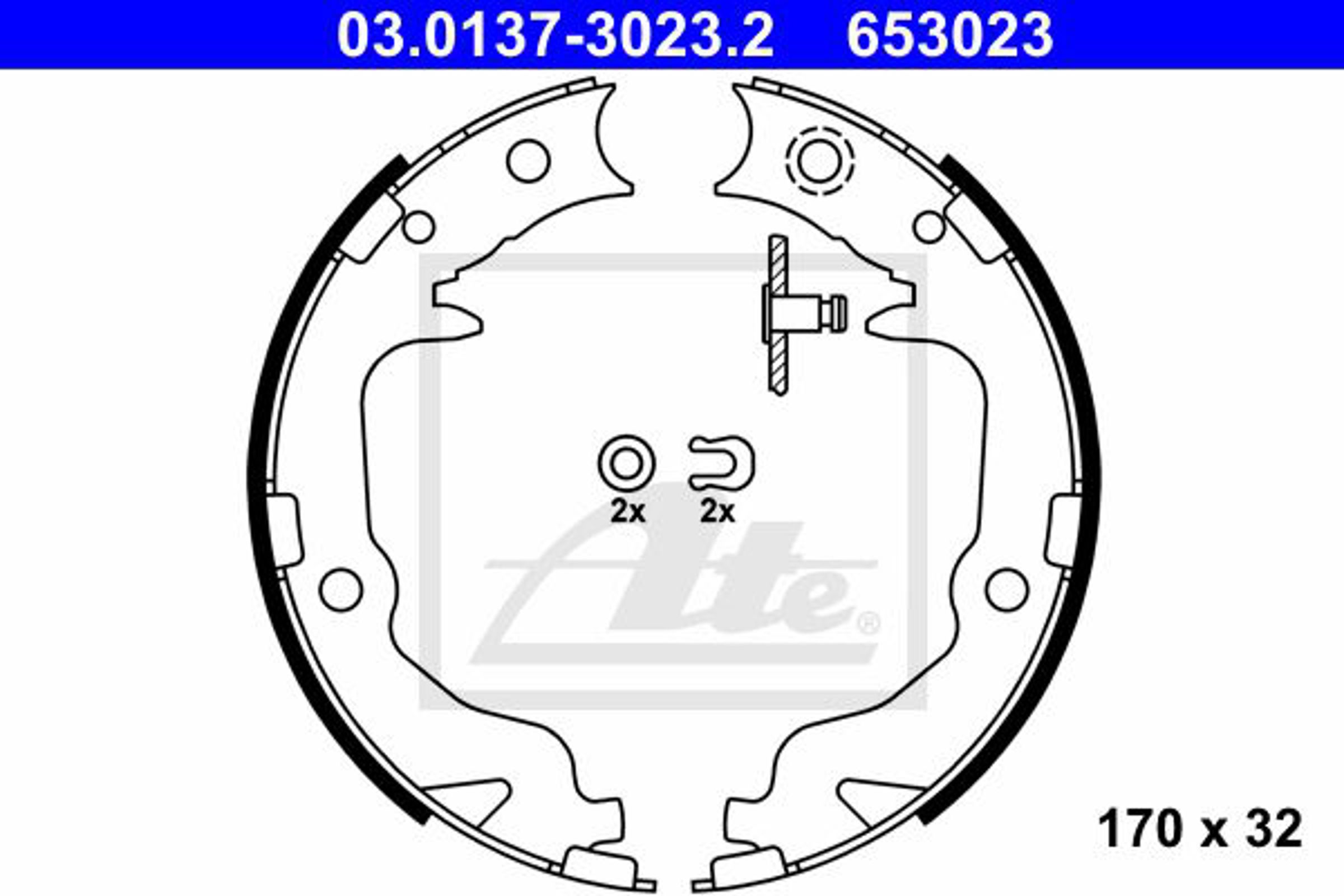 Колодки тормозные барабанные ATE 03.0137-3023.2