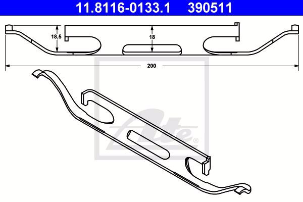 11-8116-0133-1 ATE Комплект монтажный тормозных колодок