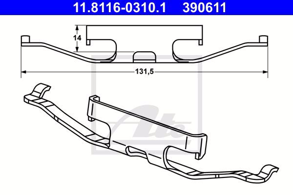 11-8116-0310-1 ATE Комплект монтажный тормозных колодок