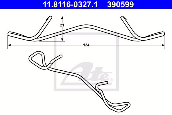 11-8116-0327-1 ATE Комплект монтажный тормозных колодок