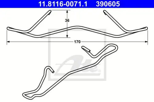 Пружина тормозного суппорта ATE 11.8116-0071.1