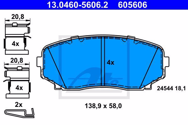 13-0460-5606-2 ATE Колодки тормозные дисковые