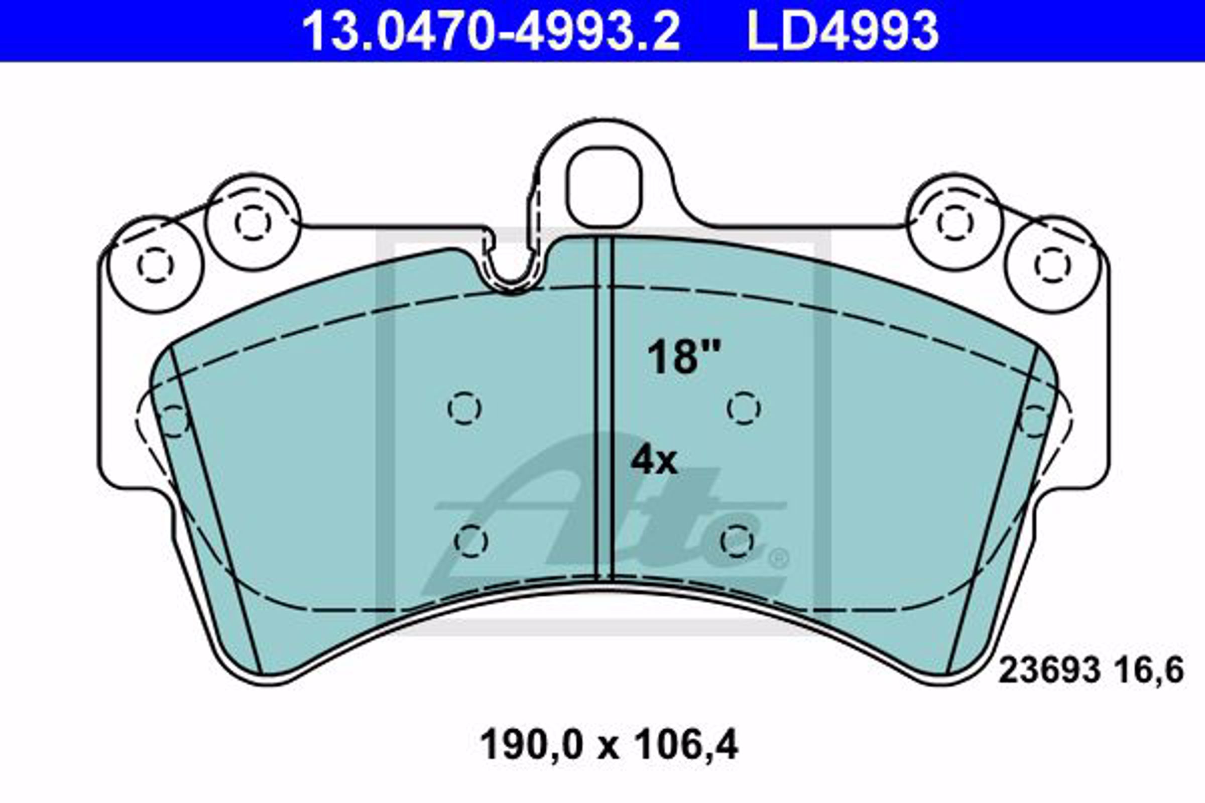 13-0470-4993-2 ATE Тормозные колодки