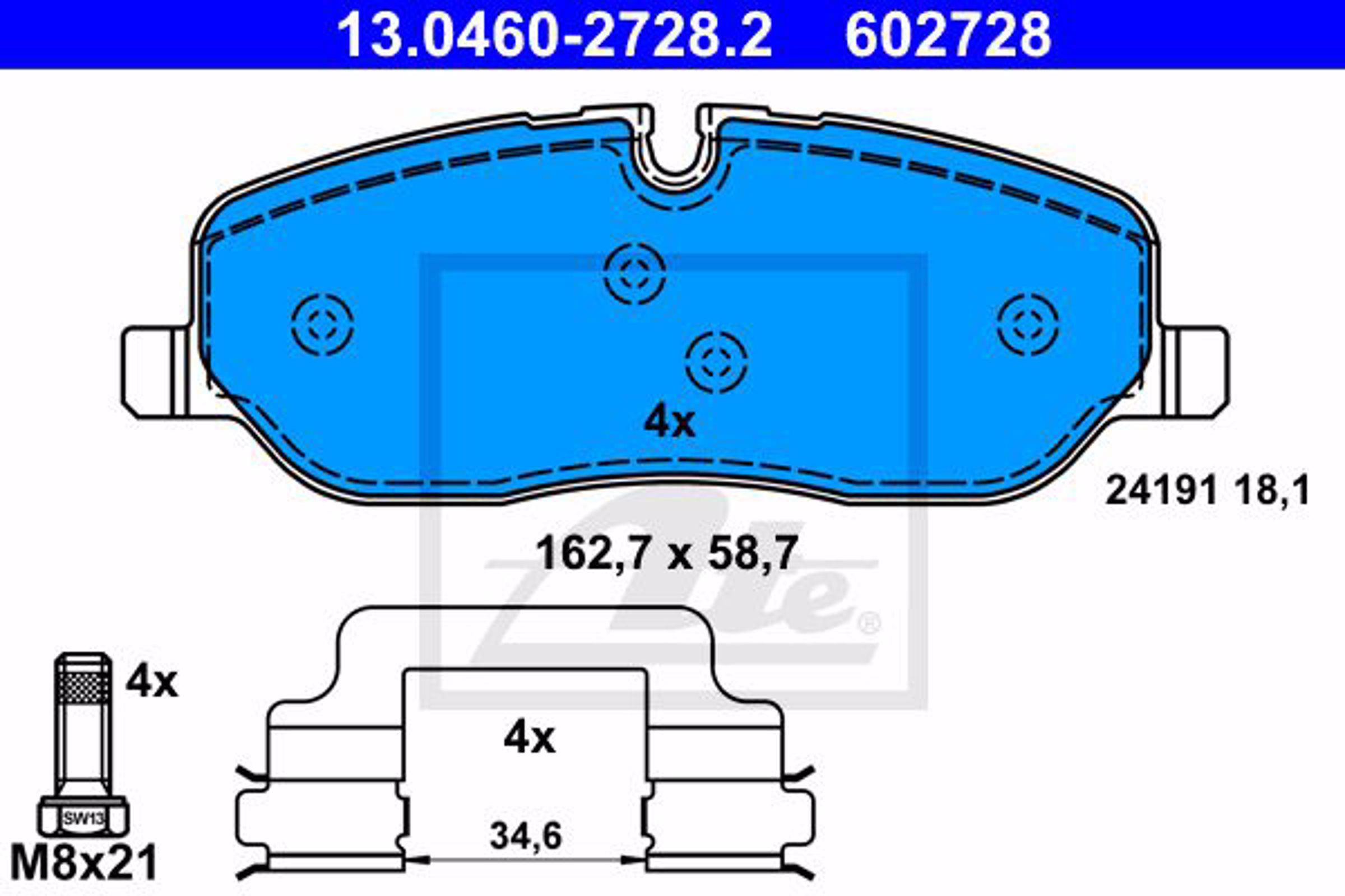 13.0460-2728.2 ATE Тормозные колодки