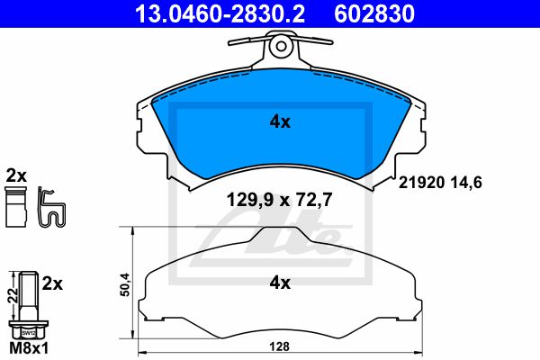 13-0460-2830-2 ATE Тормозные колодки