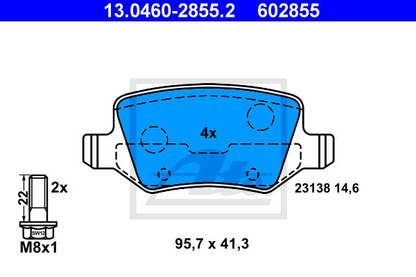 Тормозные колодки ATE 13-0460-2855-2