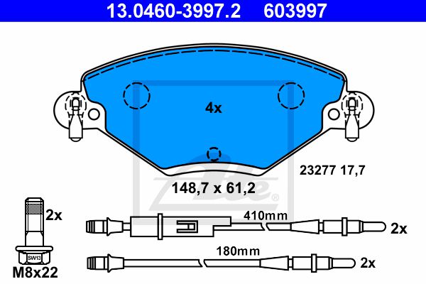 Тормозные колодки ATE 13-0460-3997-2