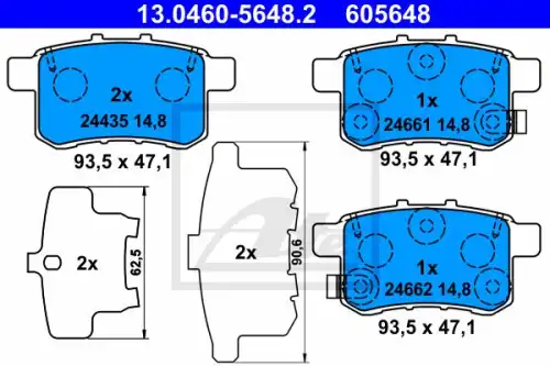 Тормозные колодки ATE 13.0460-5648.2