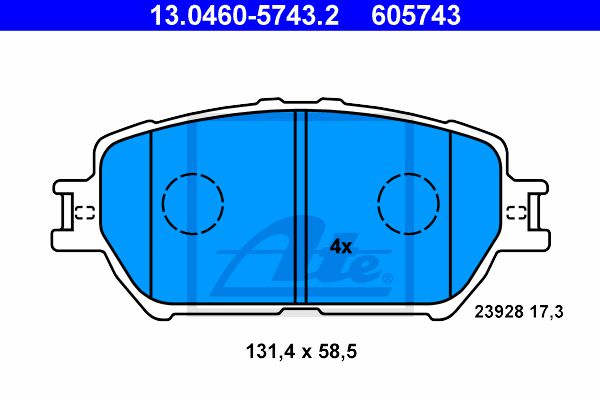 13-0460-5743-2 ATE Тормозные колодки