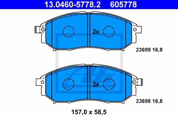 13-0460-5778-2 ATE Тормозные колодки