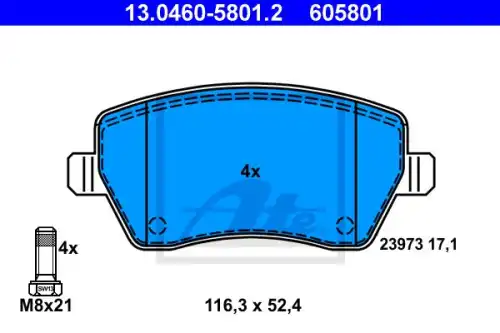 13.0460-5801.2 ATE Тормозные колодки