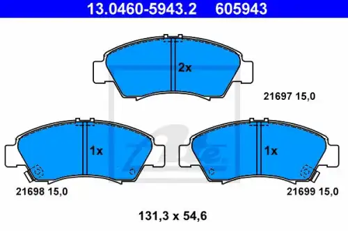 Тормозные колодки ATE 13.0460-5943.2