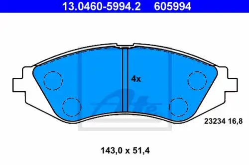 13.0460-5994.2 ATE Тормозные колодки