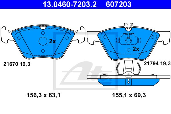 13-0460-7203-2 ATE Тормозные колодки