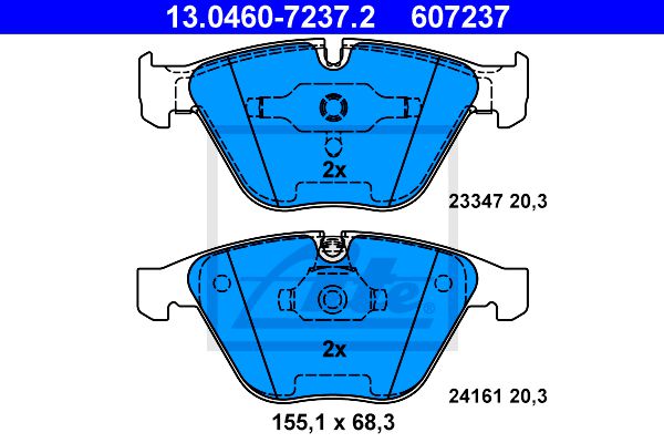 13-0460-7237-2 ATE Тормозные колодки