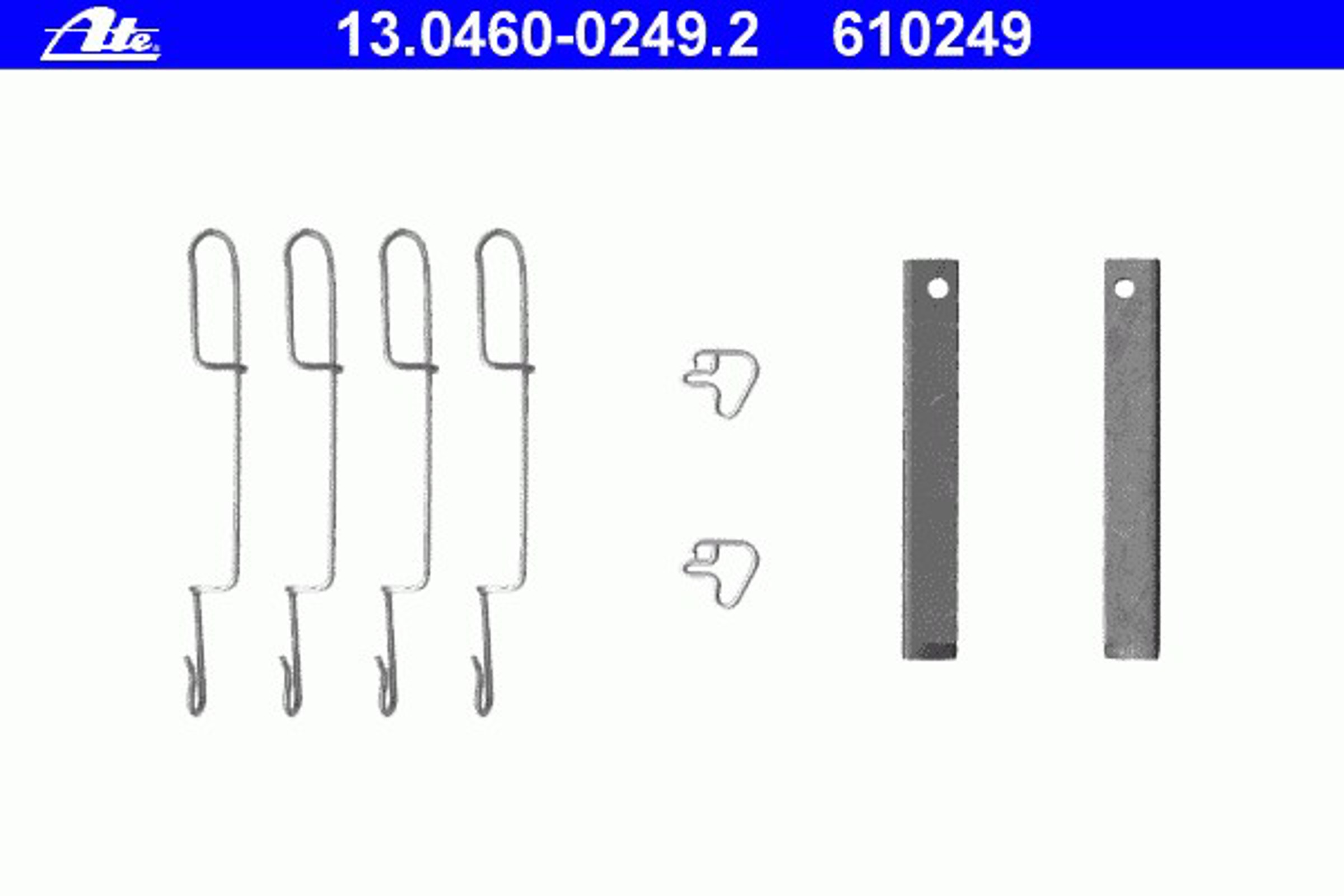 13.0460-0249.2 ATE Пружинки тормозных колодок
