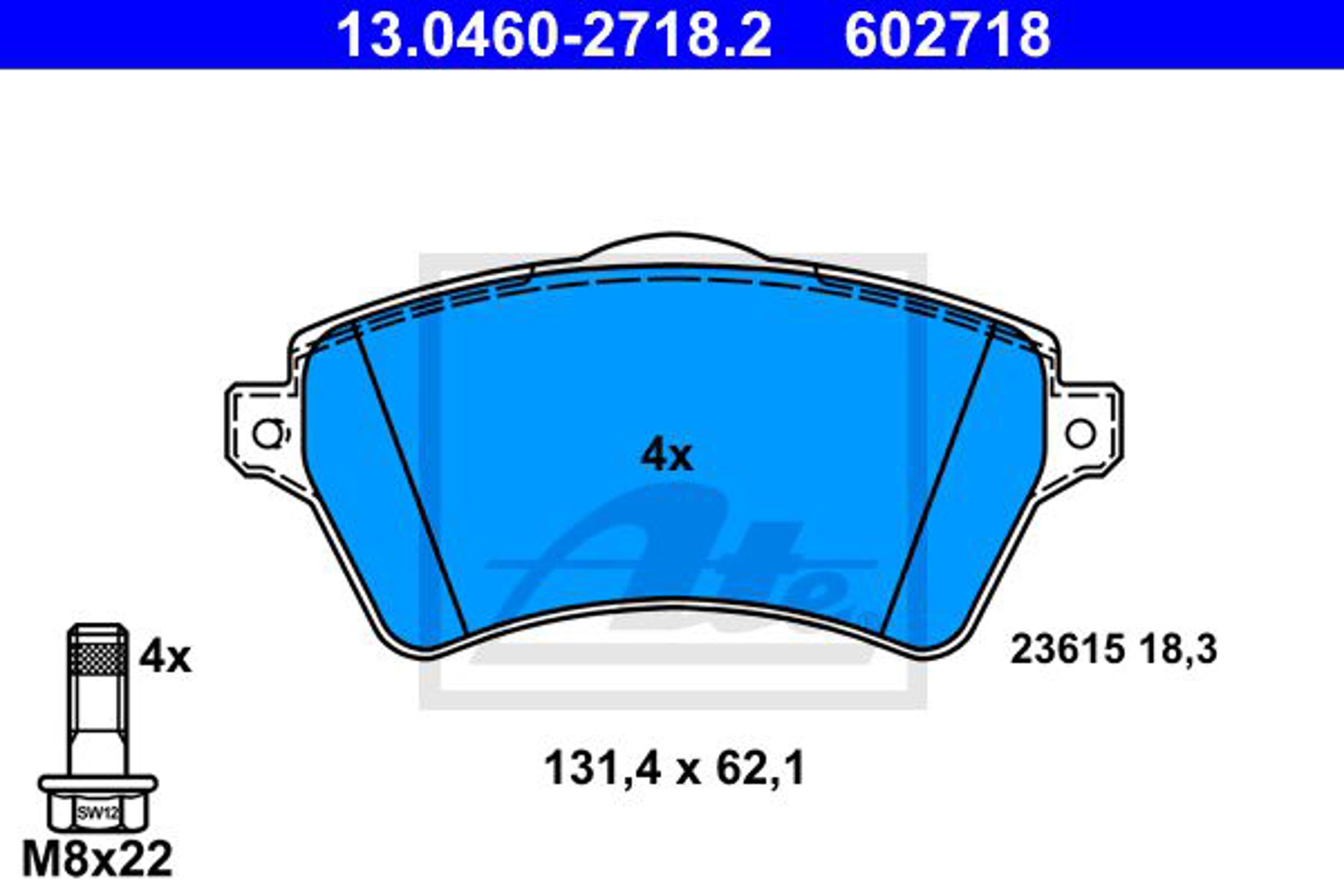 Колодки тормозные дисковые ATE 13.0460-2718.2