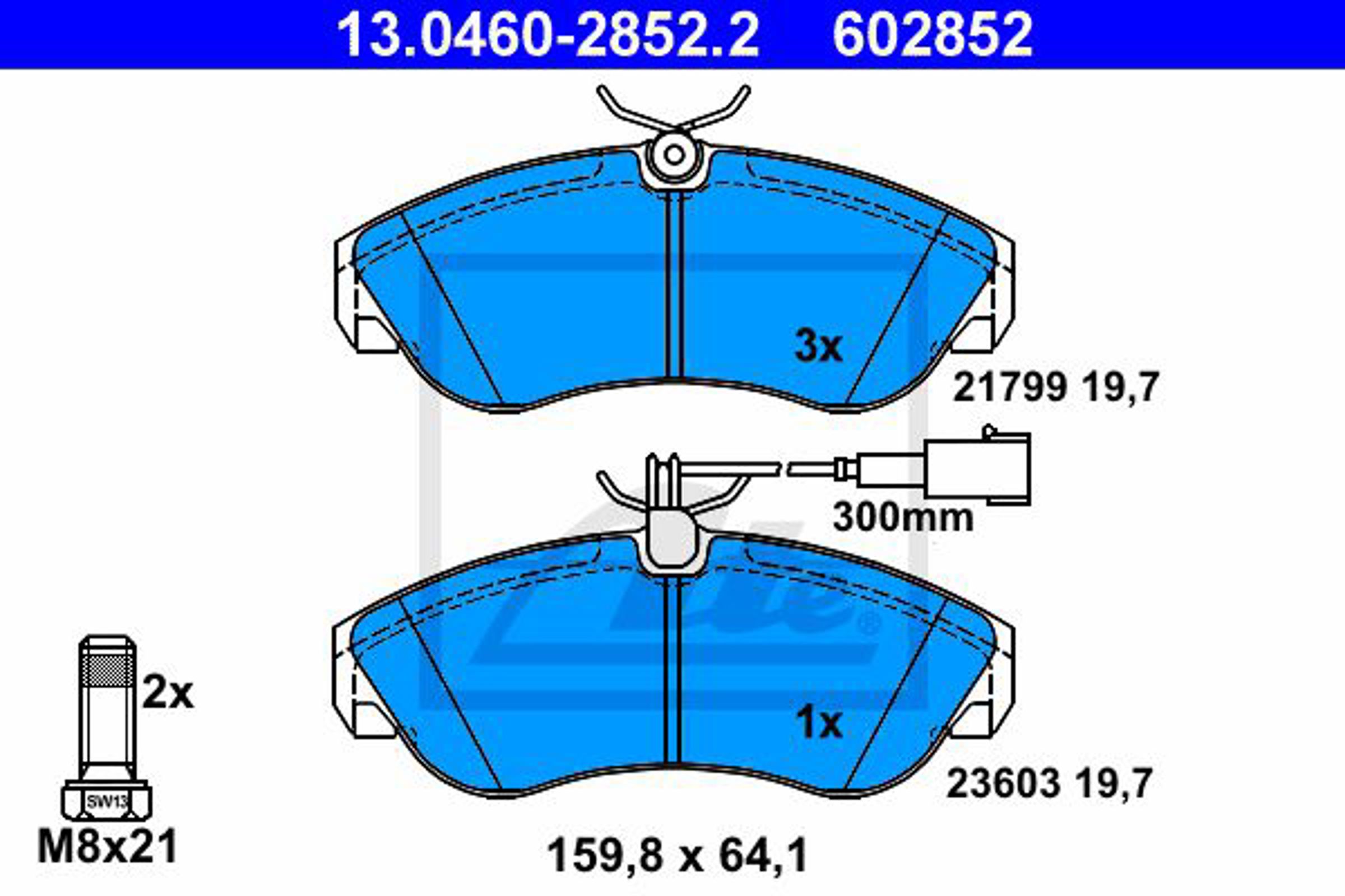 Колодки тормозные дисковые ATE 13.0460-2852.2