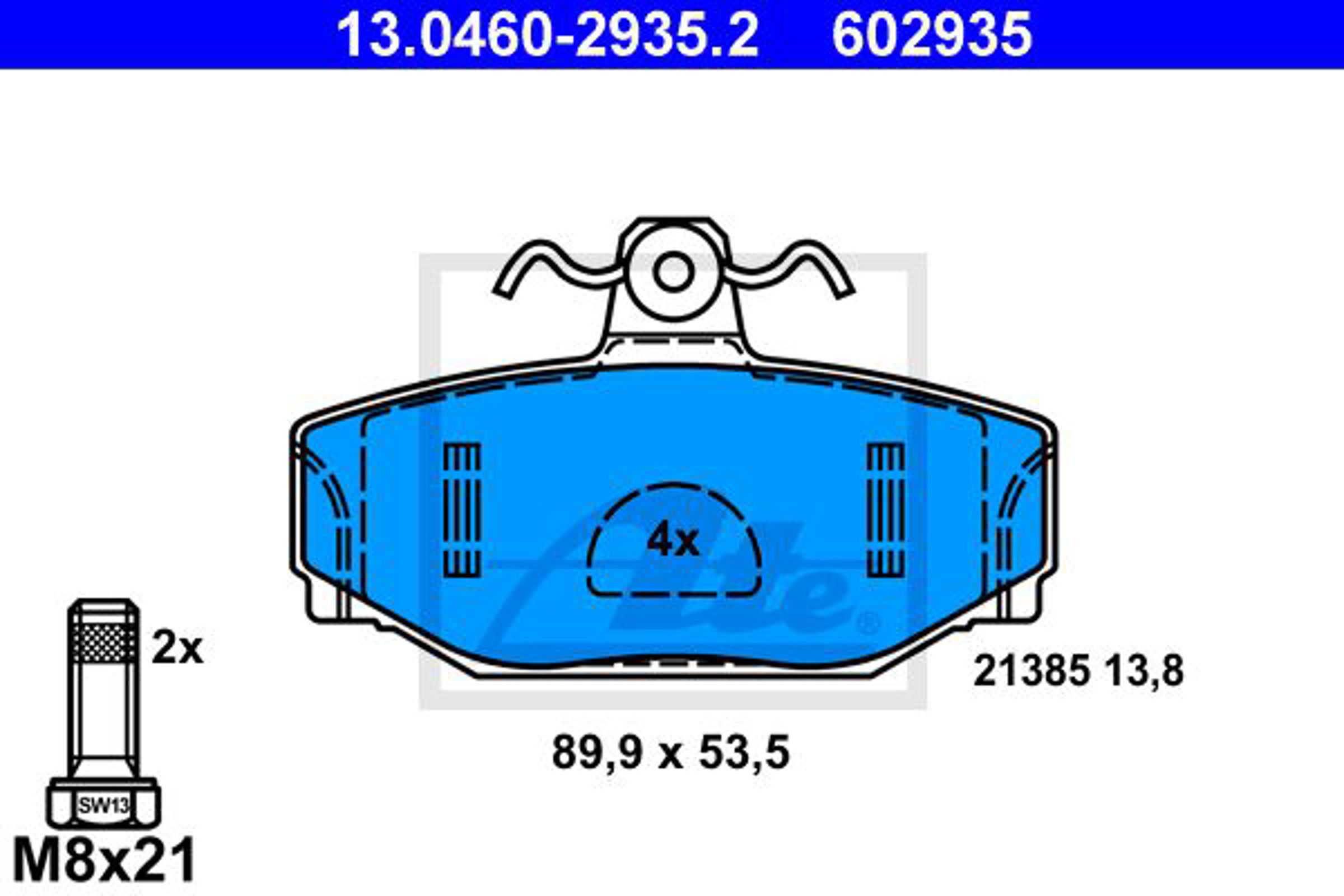 Колодки тормозные дисковые ATE 13.0460-2935.2