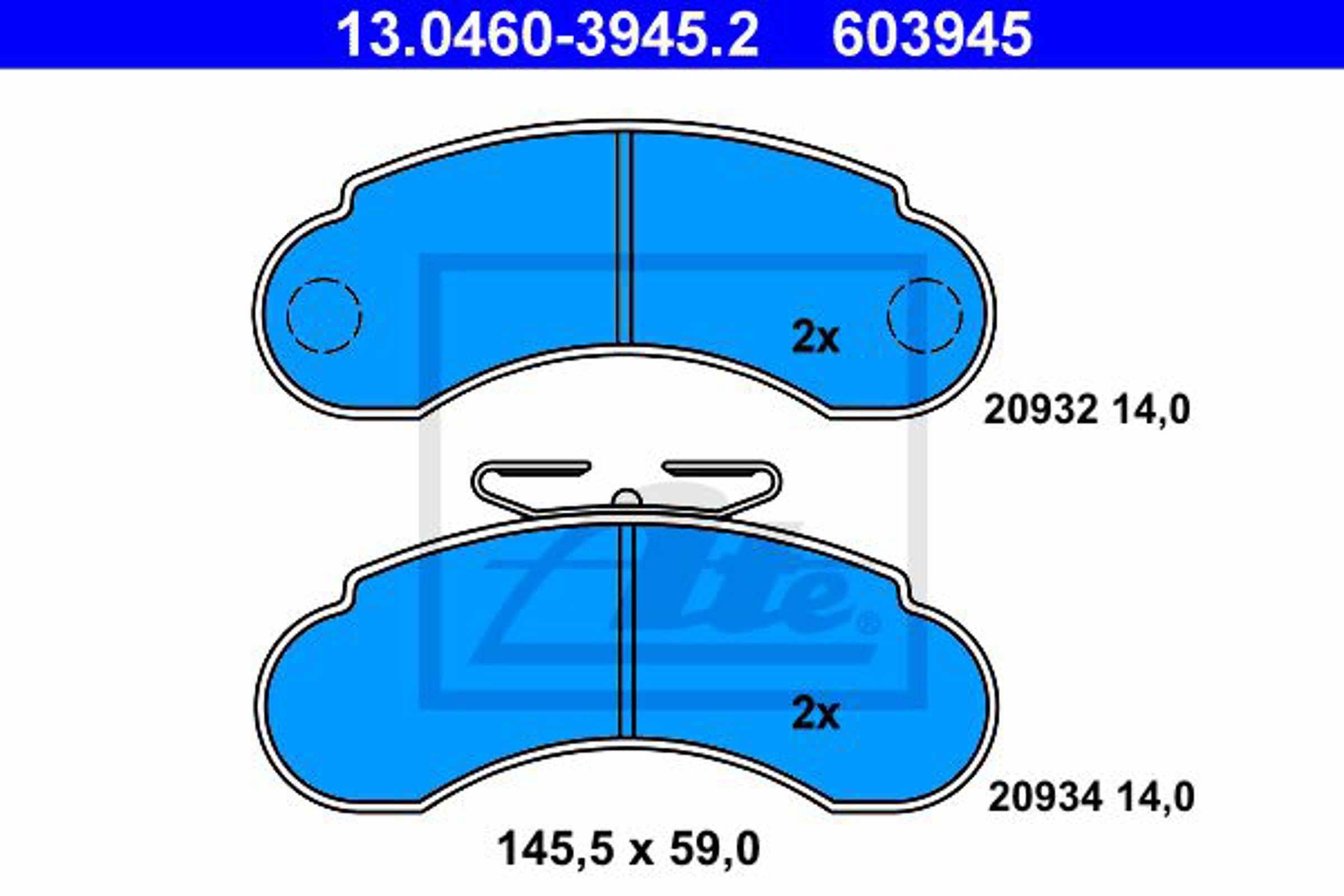 13.0460-3945.2 ATE Колодки тормозные дисковые