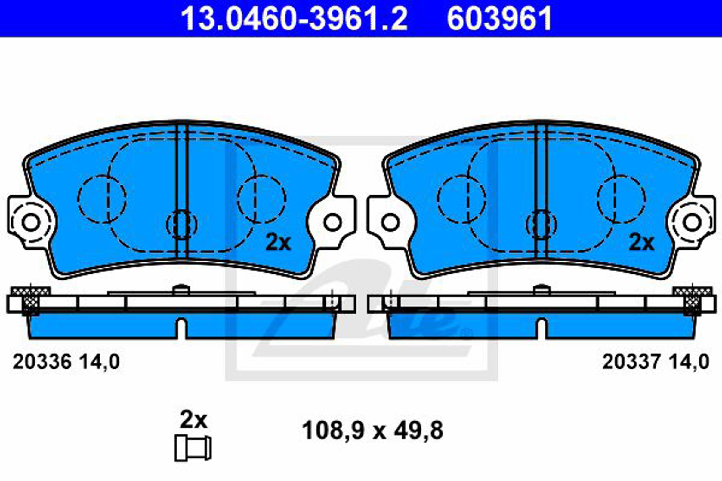 13.0460-3961.2 ATE Колодки тормозные дисковые