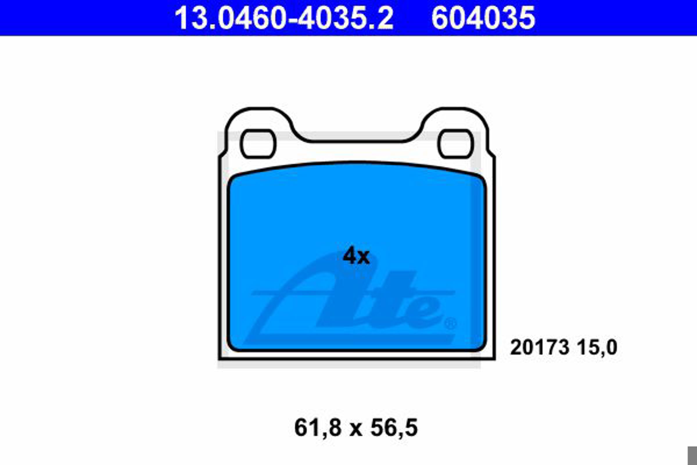 13.0460-4035.2 ATE Колодки тормозные дисковые
