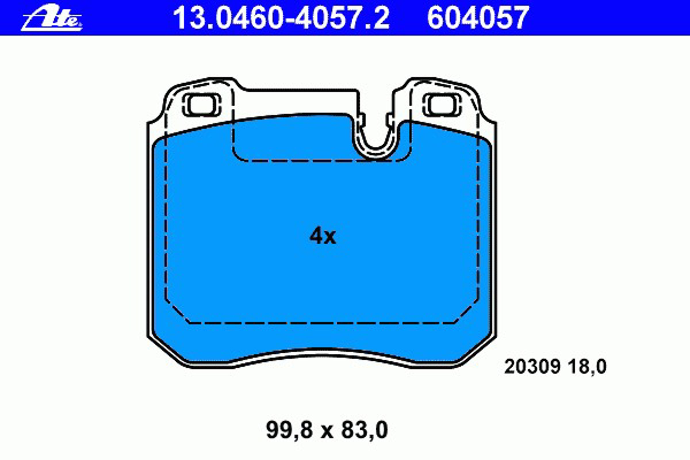13.0460-4057.2 ATE Колодки тормозные дисковые