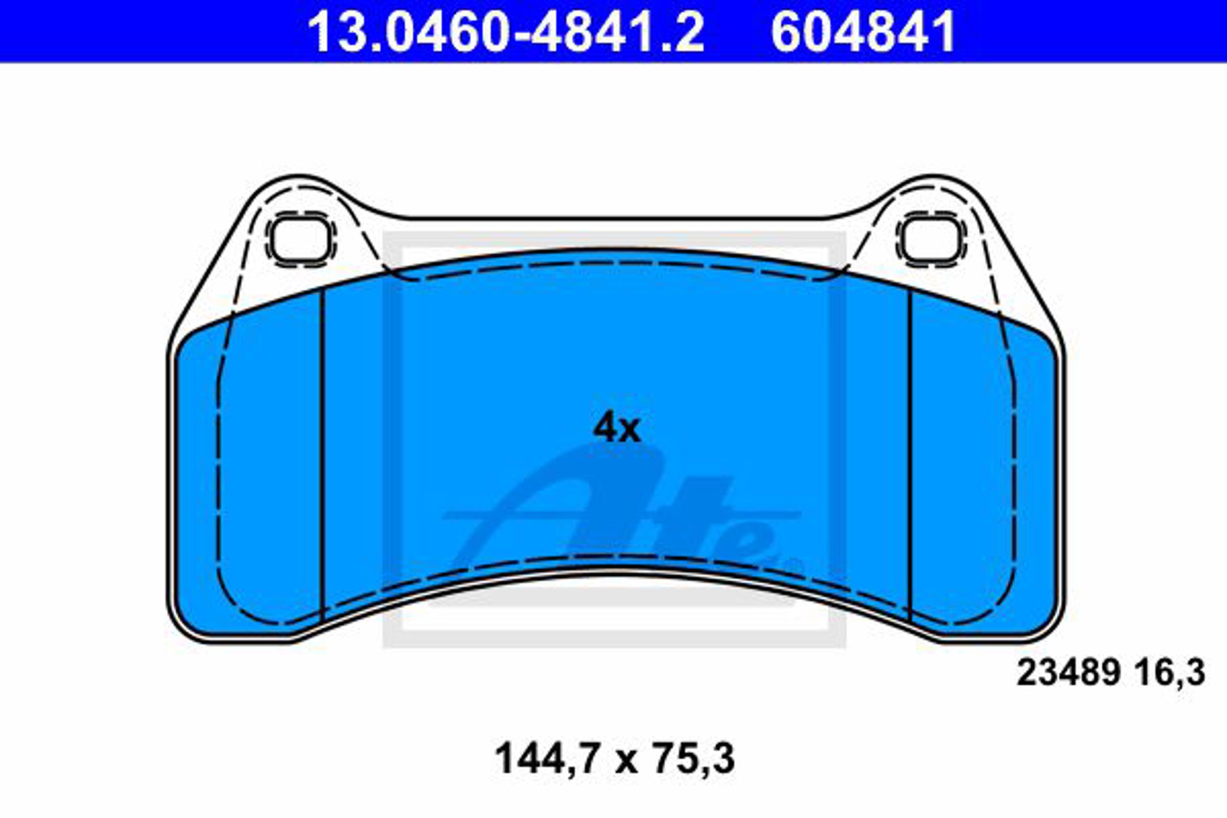Колодки тормозные дисковые ATE 13.0460-4841.2