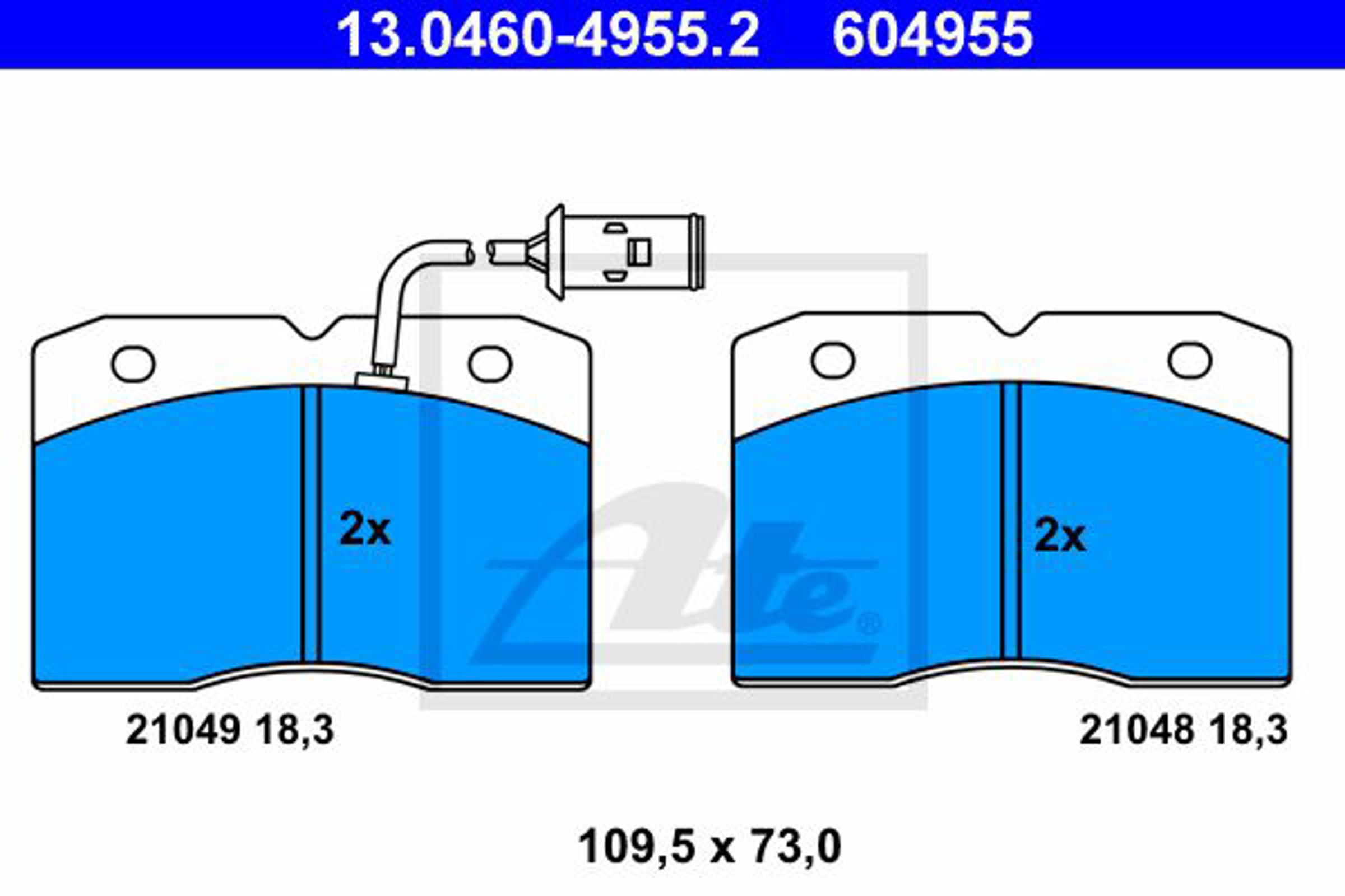 13.0460-4955.2 ATE Колодки тормозные дисковые