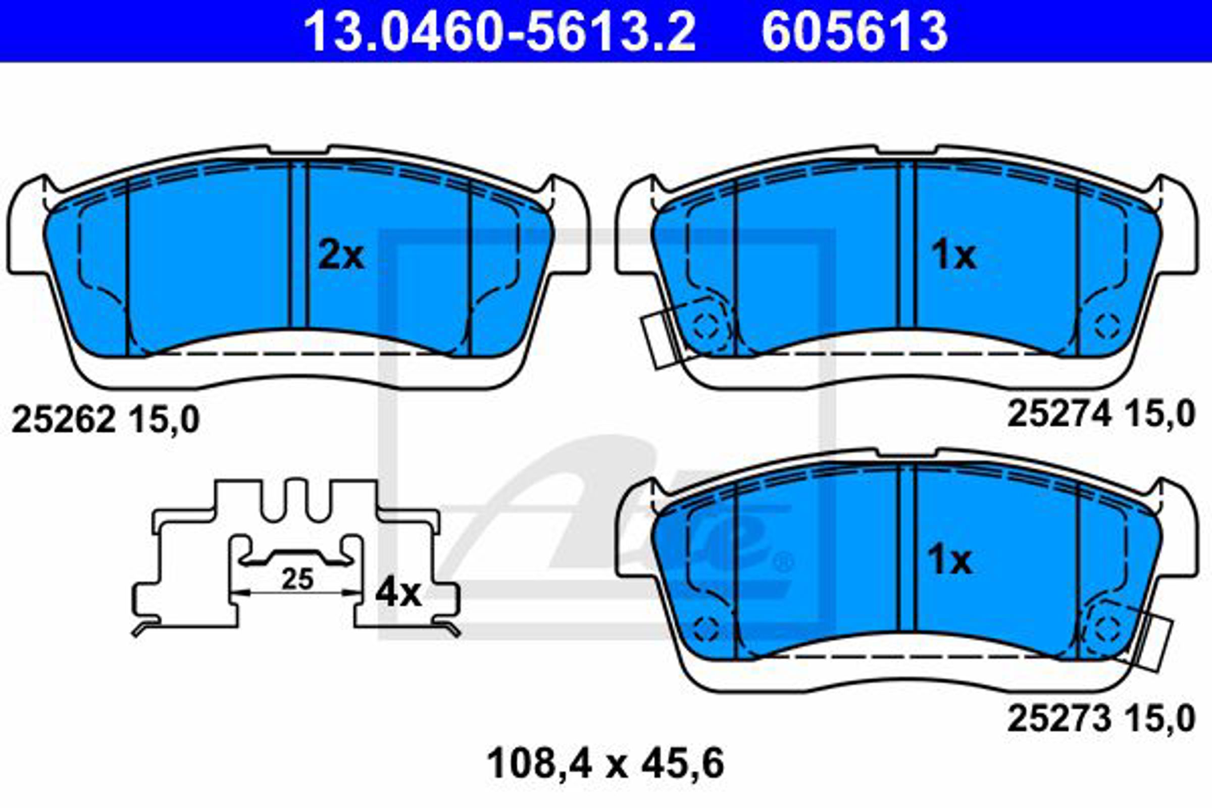 Колодки тормозные дисковые ATE 13.0460-5613.2