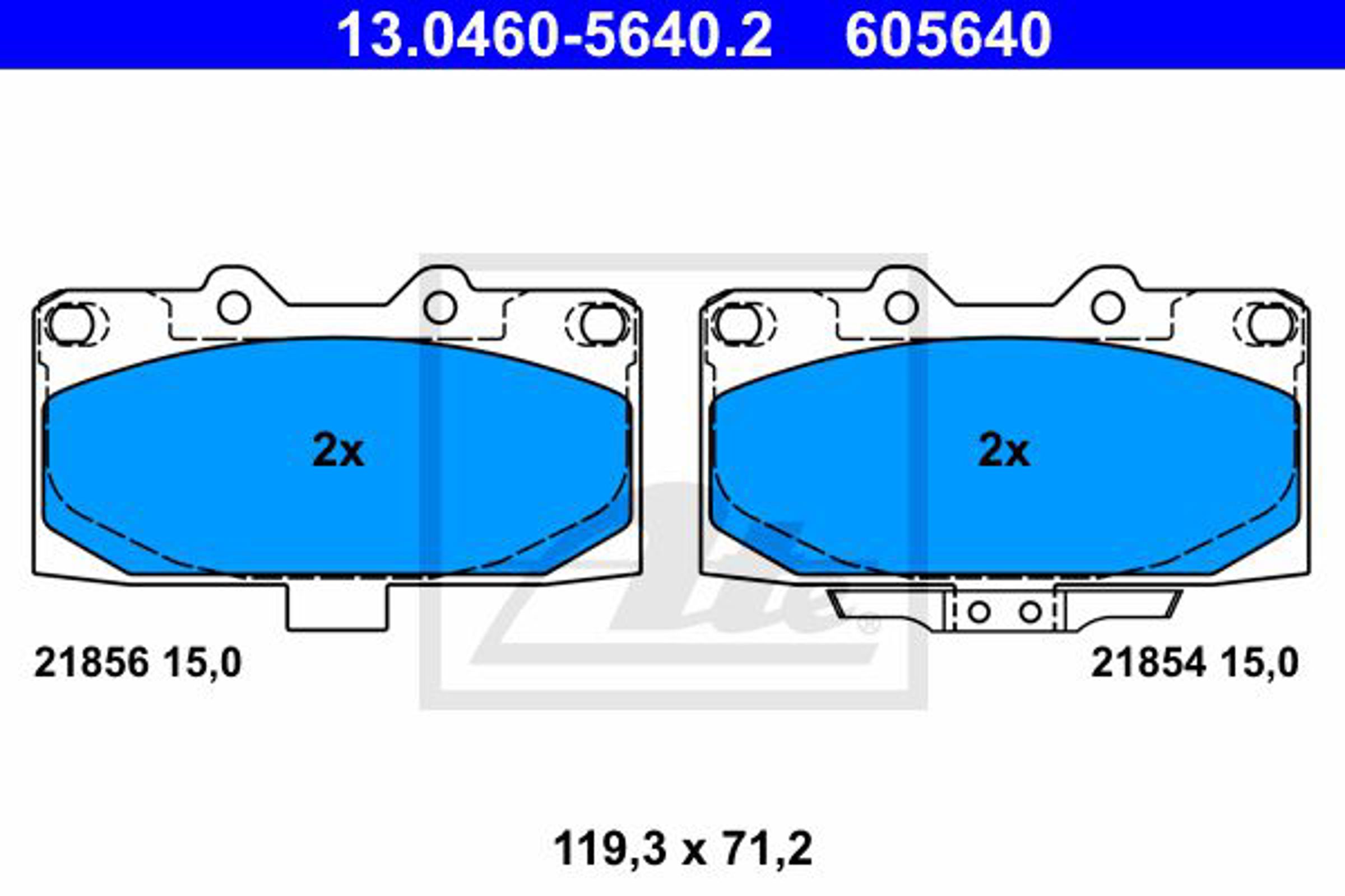 Колодки тормозные дисковые ATE 13.0460-5640.2