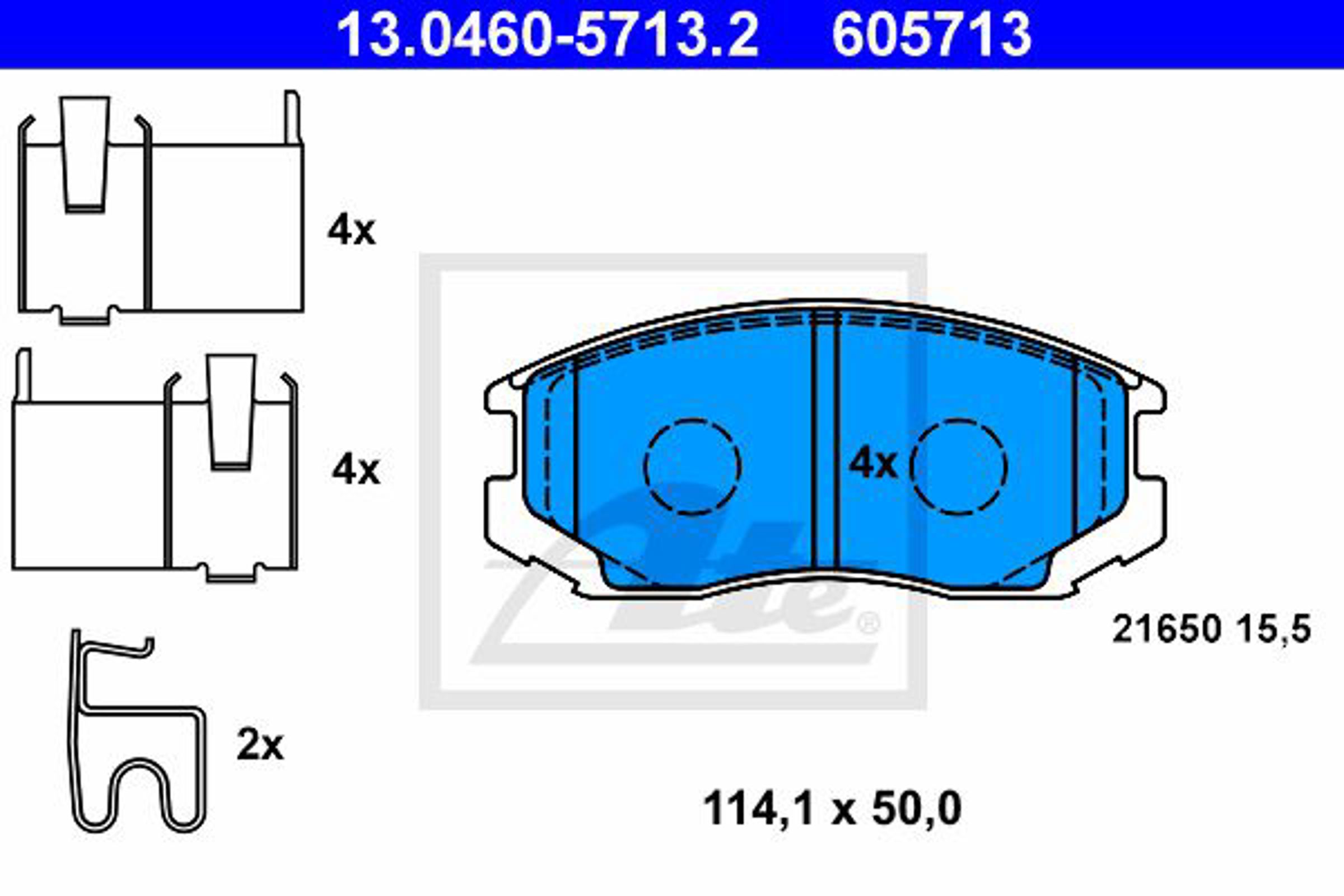 Колодки тормозные дисковые ATE 13.0460-5713.2