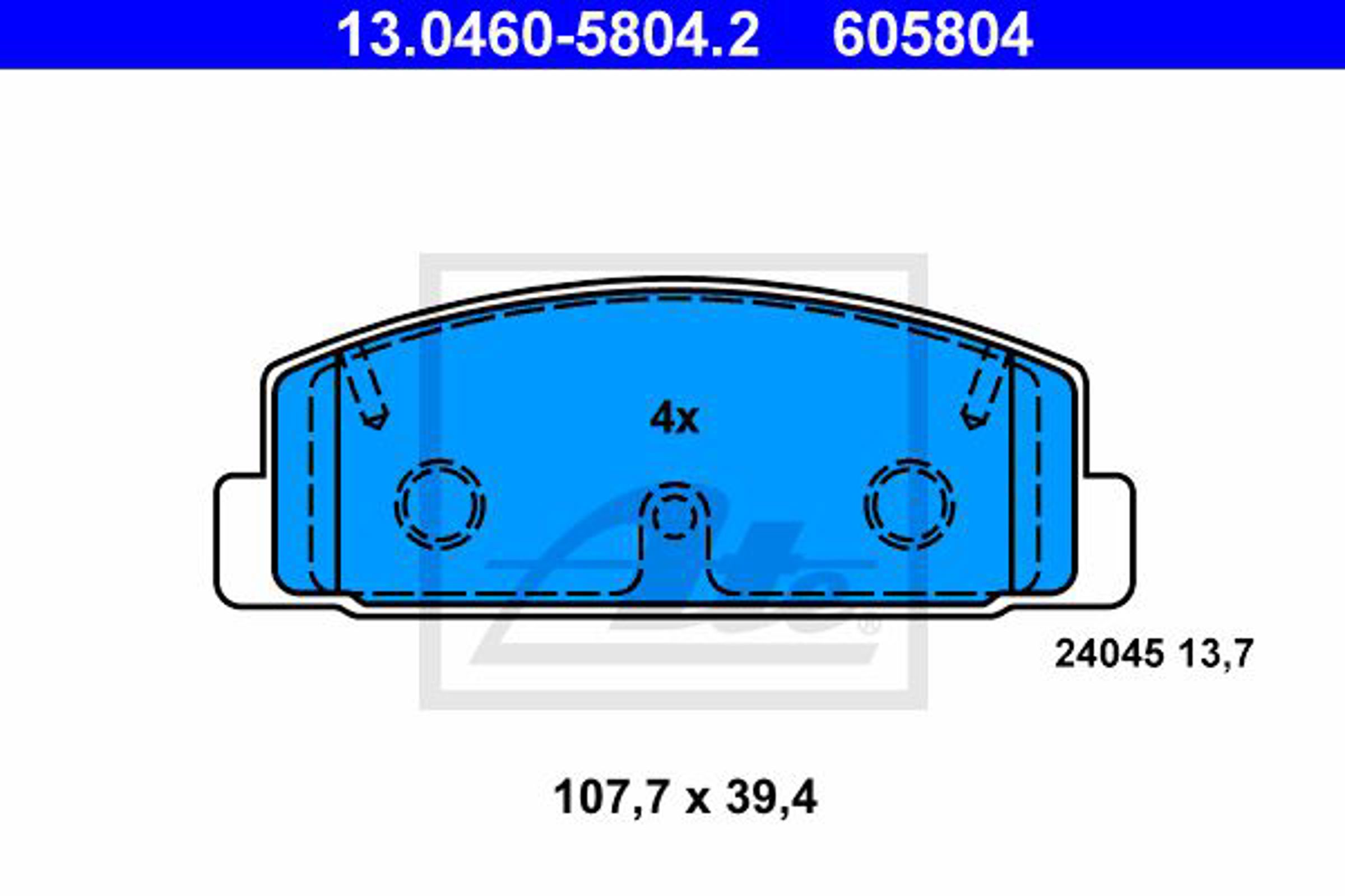 Колодки тормозные дисковые ATE 13.0460-5804.2