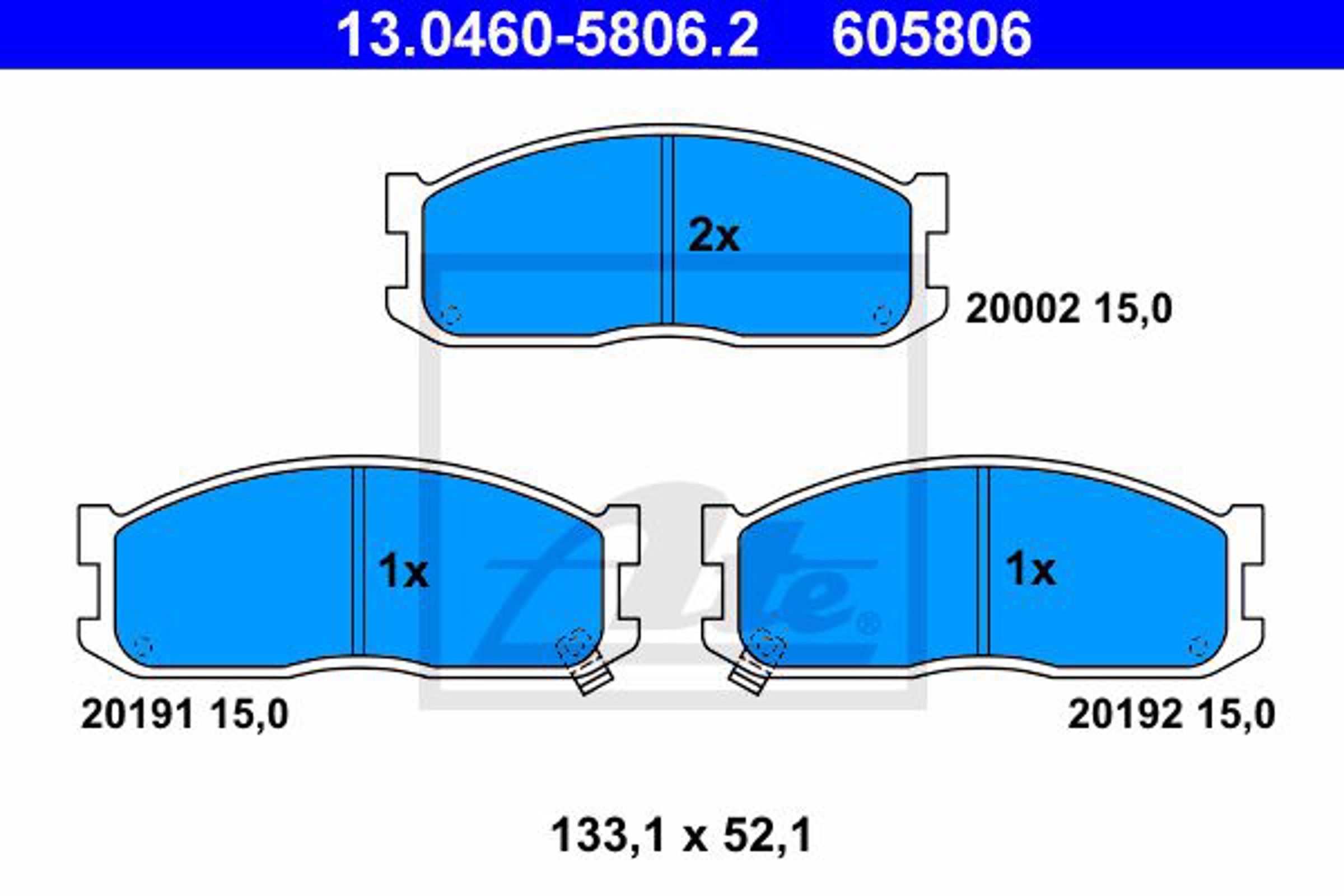 13.0460-5806.2 ATE Колодки тормозные дисковые