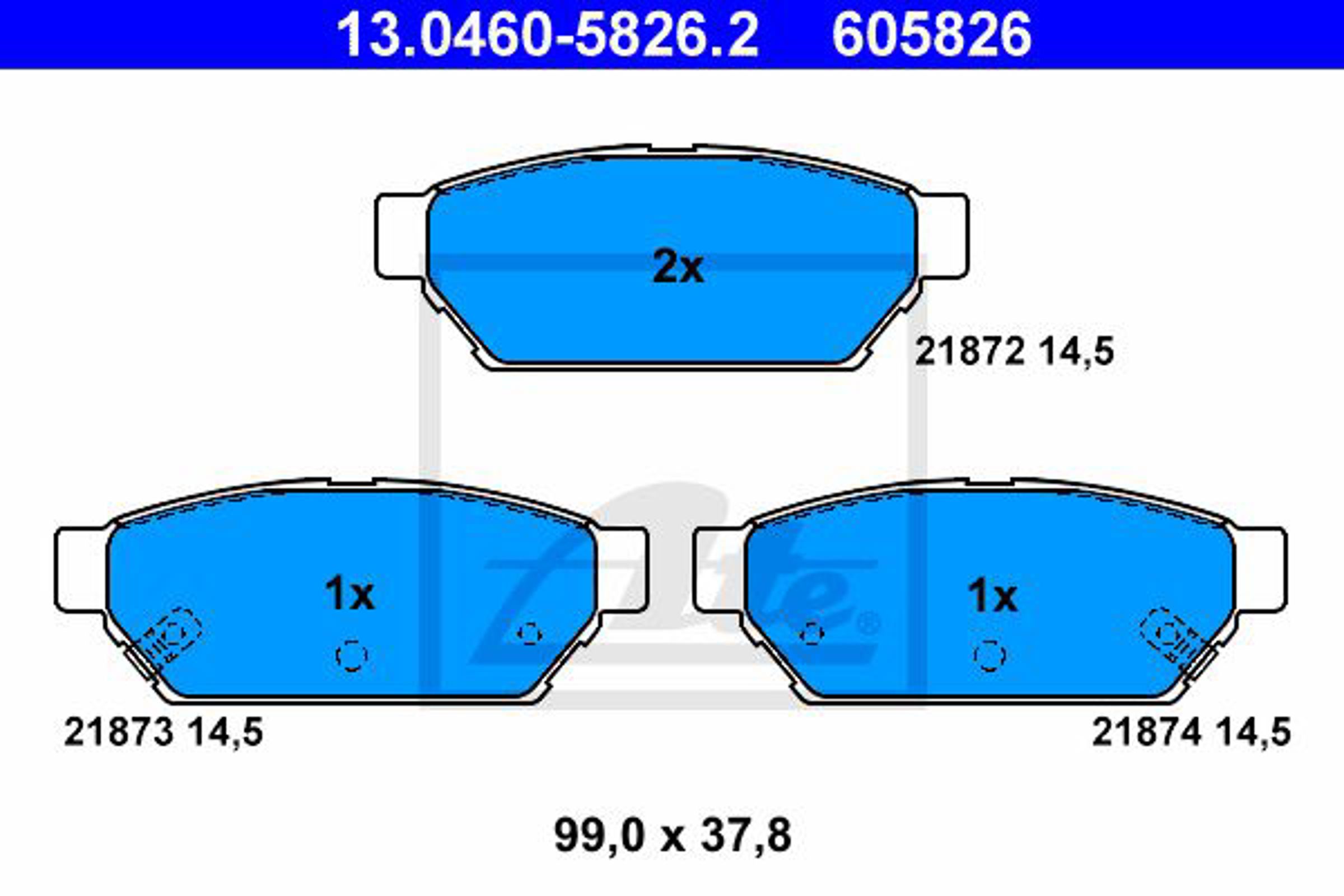 Колодки тормозные дисковые ATE 13.0460-5826.2