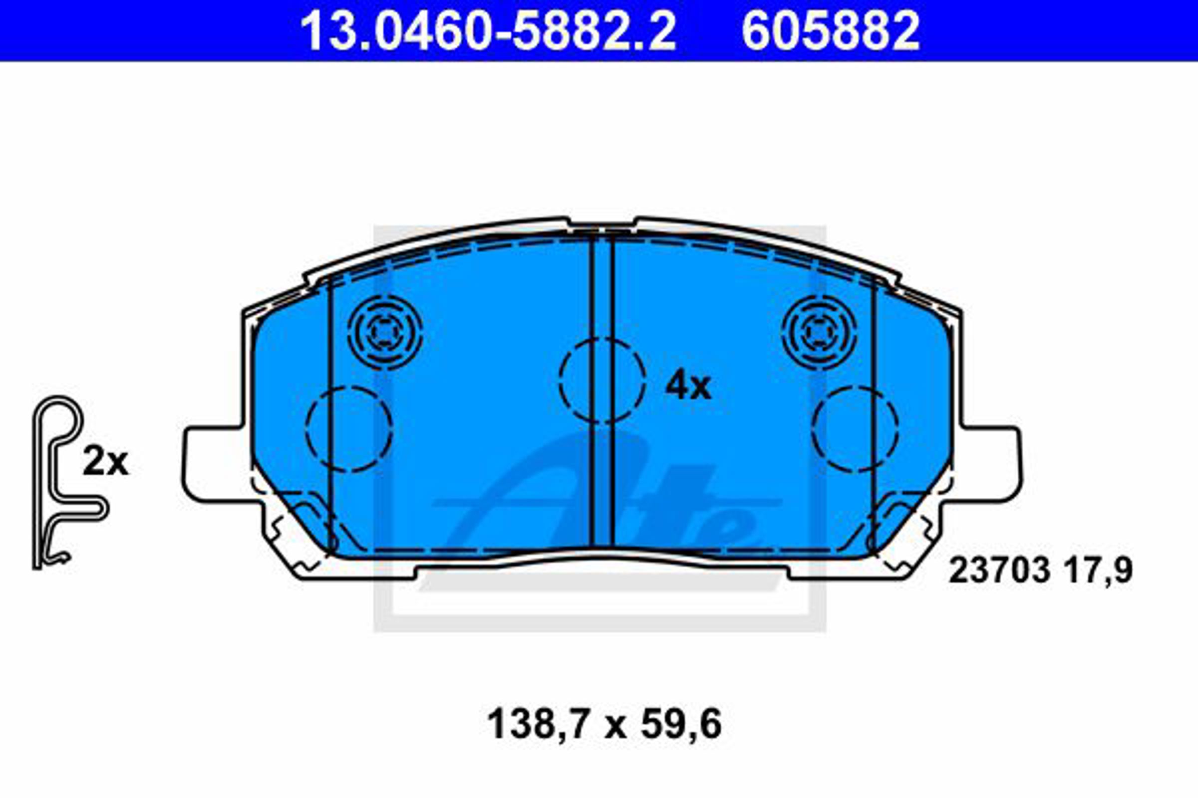 Колодки тормозные дисковые ATE 13.0460-5882.2