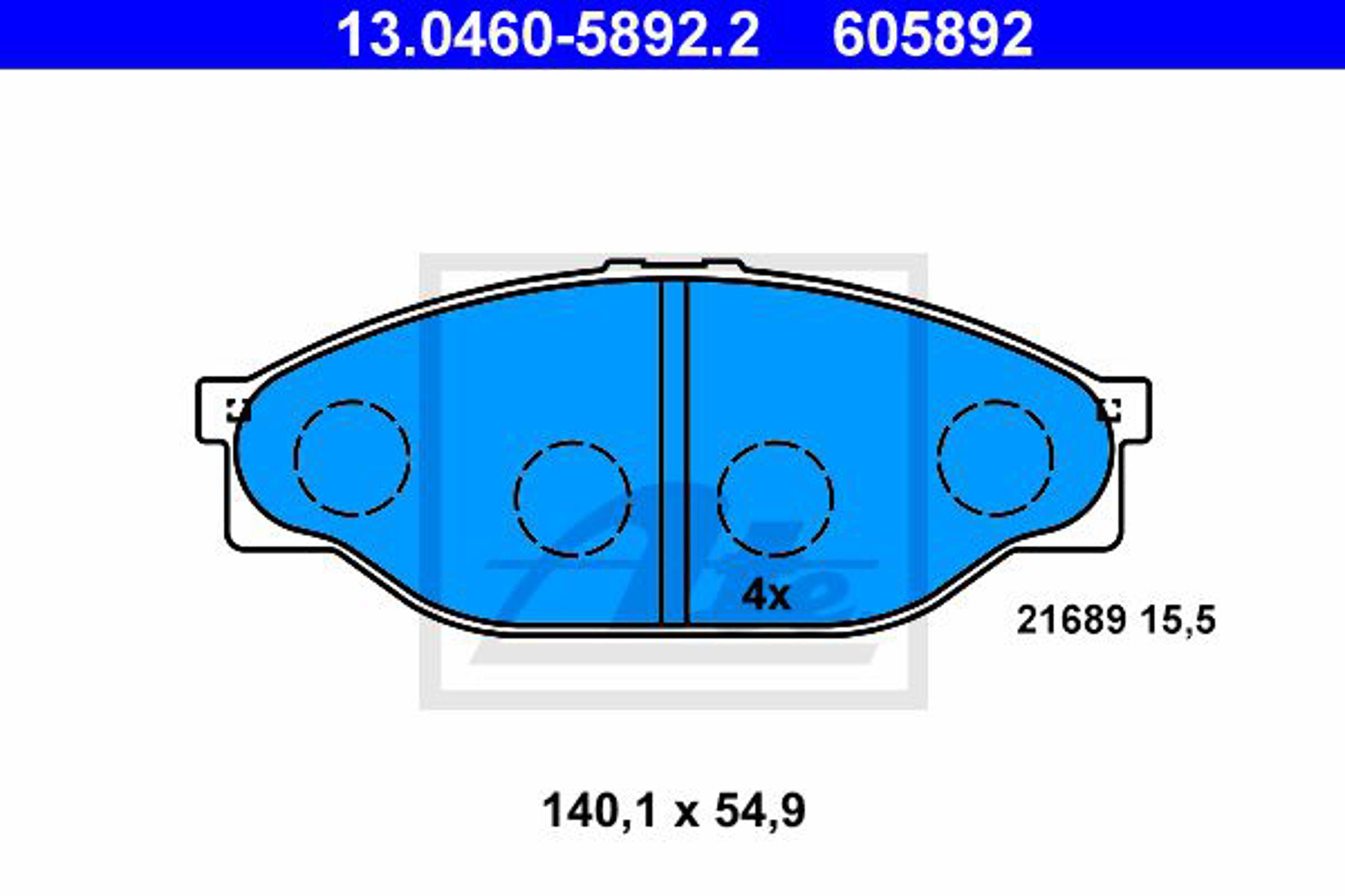 Колодки тормозные дисковые ATE 13.0460-5892.2