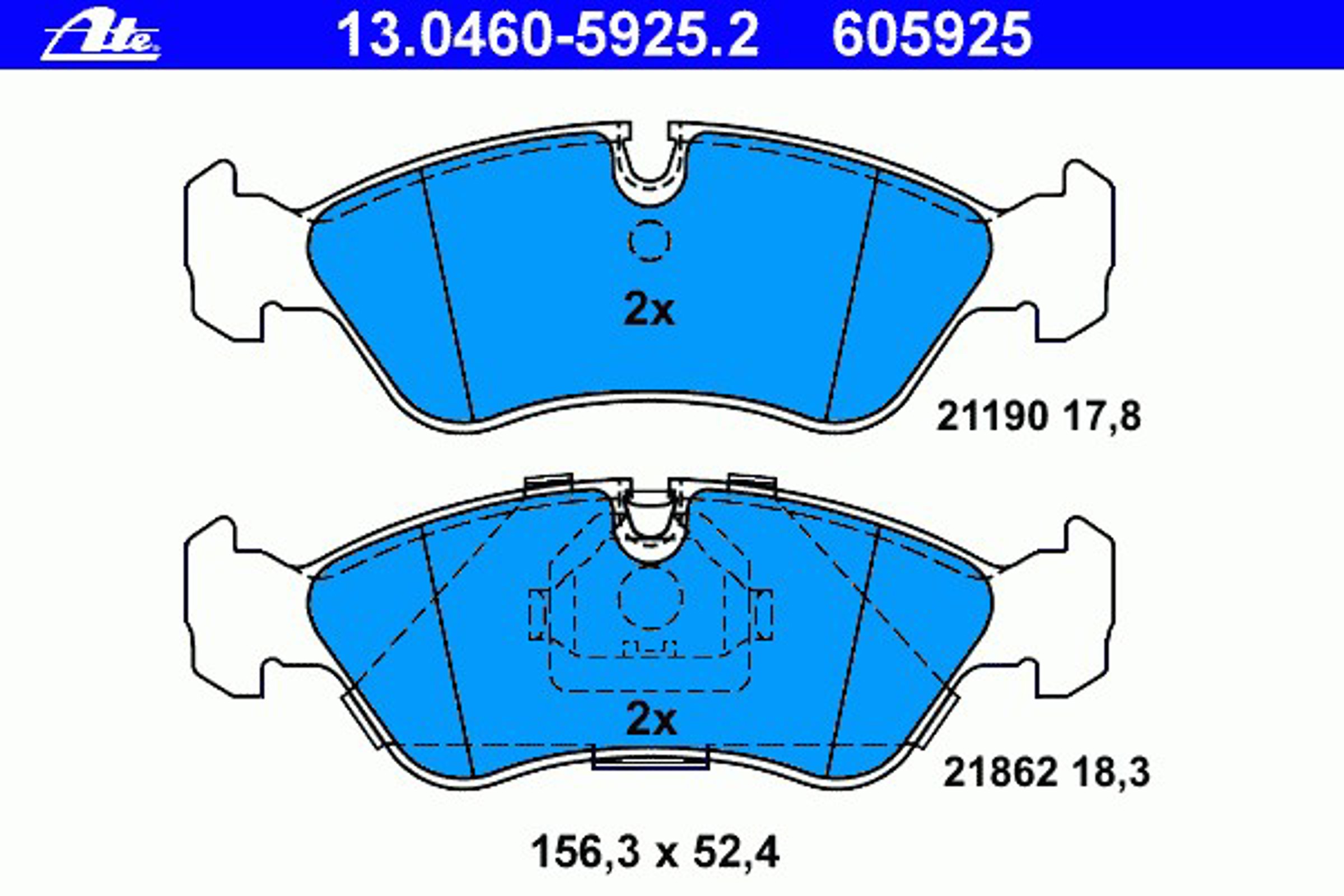 13.0460-5925.2 ATE Колодки тормозные дисковые