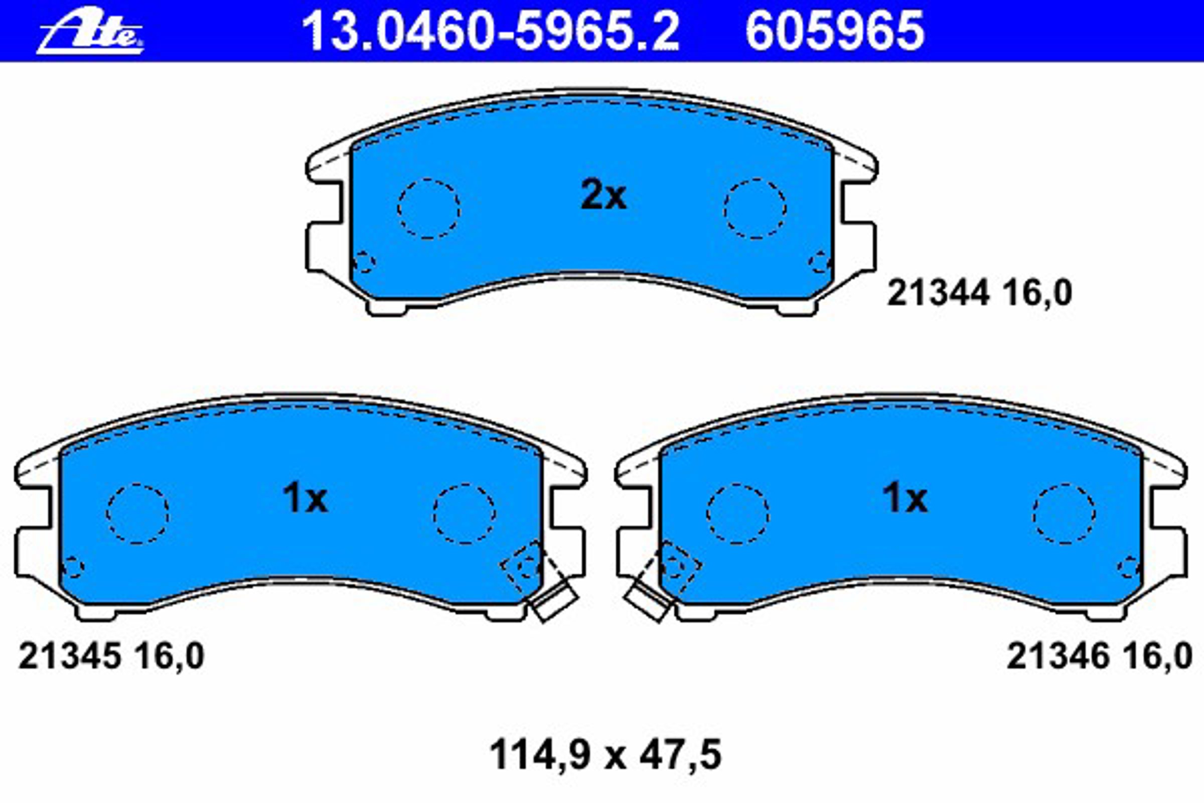 13.0460-5965.2 ATE Колодки тормозные дисковые
