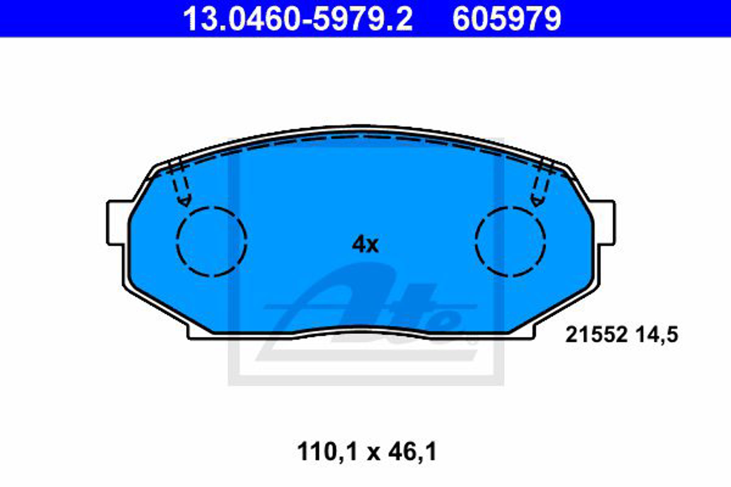 Колодки тормозные дисковые ATE 13.0460-5979.2