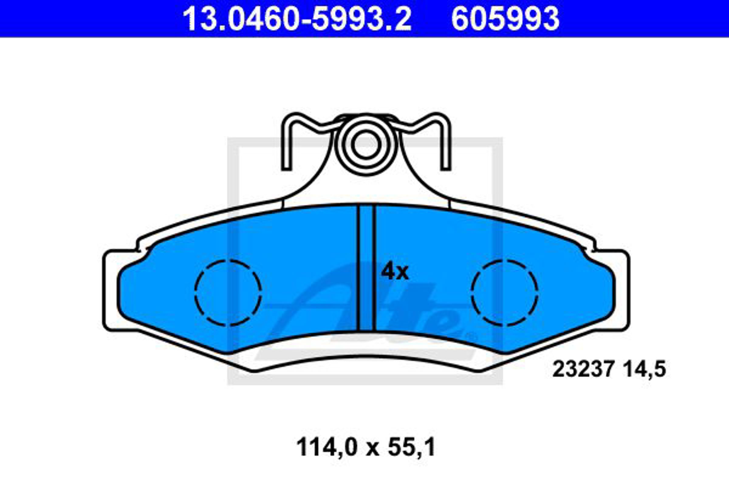 Колодки тормозные дисковые ATE 13.0460-5993.2
