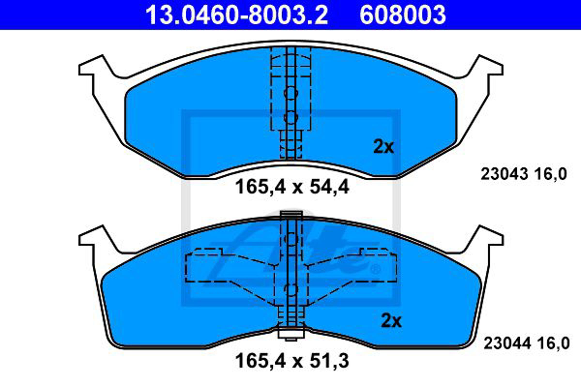 Колодки тормозные дисковые ATE 13.0460-8003.2