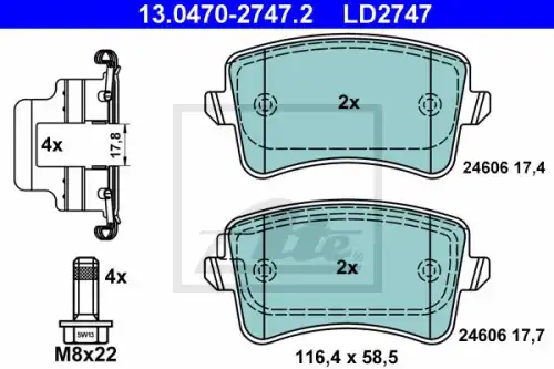 Тормозные колодки ATE 13.0470-2747.2
