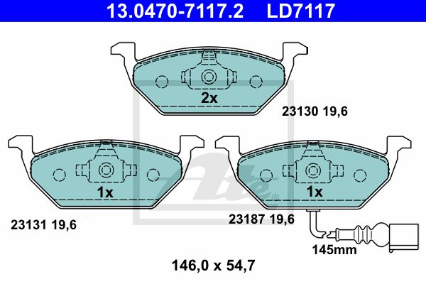 13.0470-7117.2 ATE Колодки тормозные дисковые