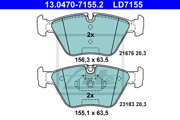 13.0470-7155.2 ATE Тормозные колодки