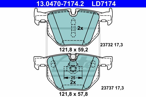 Тормозные колодки ATE 13-0470-7174-2