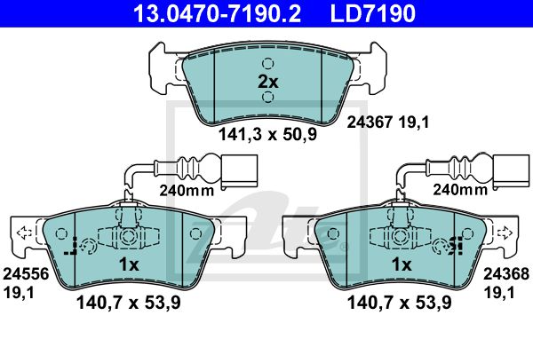 13.0470-7190.2 ATE Тормозные колодки