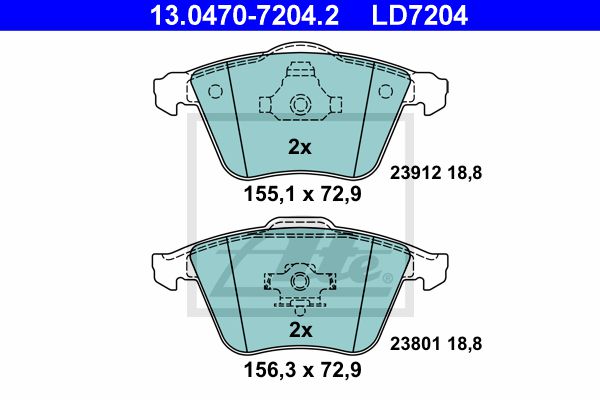 Тормозные колодки ATE 13-0470-7204-2