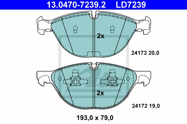 13.0470-7239.2 ATE Тормозные колодки