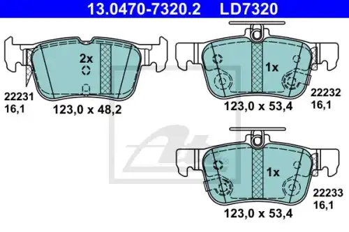 Колодки тормозные дисковые ceramic ATE 13.0470-7320.2